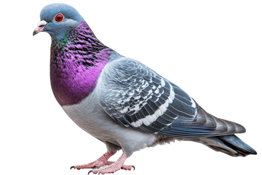 Iridescent pigeon on a clear background png