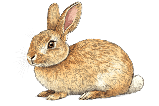 Cute rabbit with soft fur, cut out transparent png