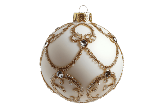 Elegant Christmas ornament decorated with gold and jewels png