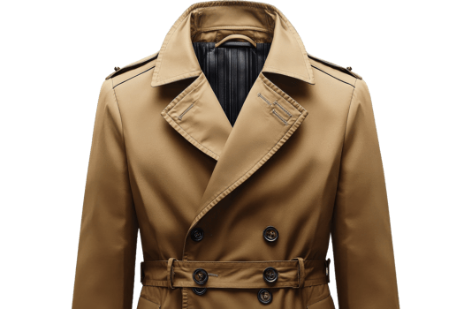 Stylish beige trench coat on a transparent background png