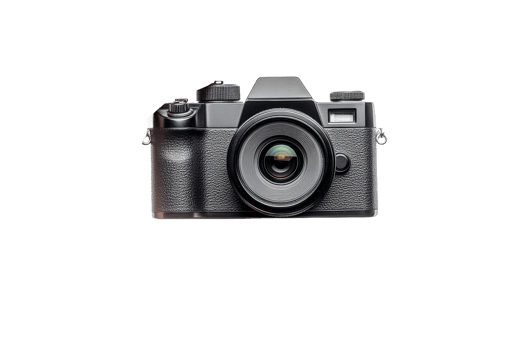 Vintage black camera on clear background png
