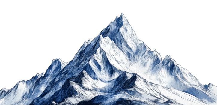 Blue and white majestic mountain range illustration png
