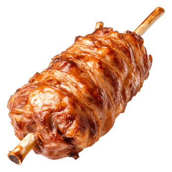 Deliciously Roasted Meat Wrapped in Crispy Bacon Bone png