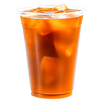 Refreshing Iced Beverage with Ice Cubes in Clear Plastic Cup png