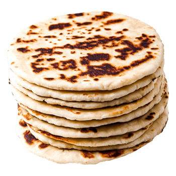 Freshly Made Tortillas Stacked High on Clean Surface png