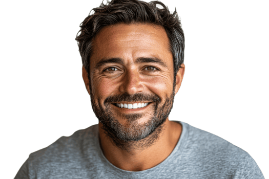 Man with a bright smile on a transparent background png