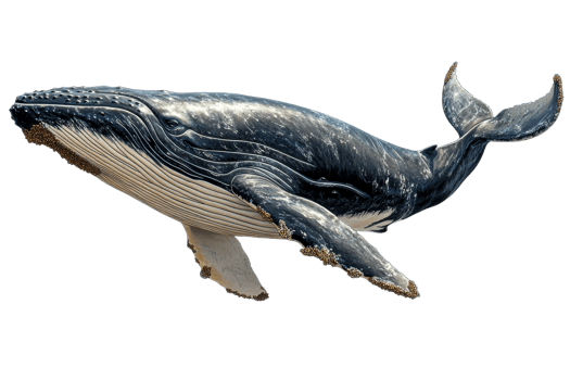 Humpback whale swimming in ocean waters png