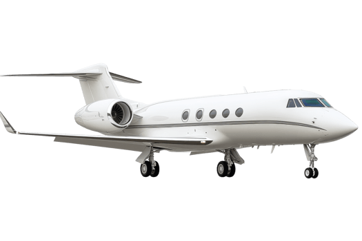 Private jet ready for departure on a clear day png