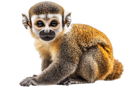 Cute monkey sitting and looking towards the camera png