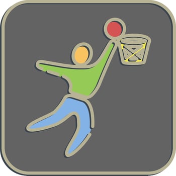 Icon basketball. Olympics Sports elements. Icon in embossed style. vector