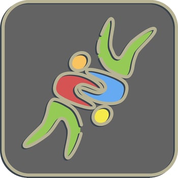 Icon wrestling. Olympics Sports elements. Icon in embossed style. vector