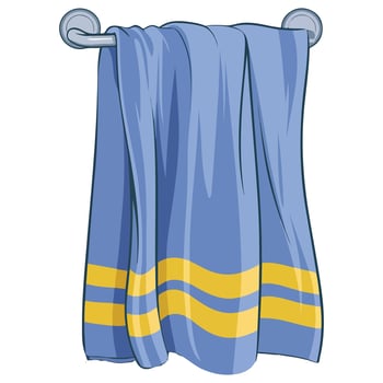 Blue towels on holder illustration vector