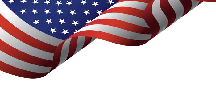Waving flag of American isolated. Symbols of USA. Template for banner card and advertising png