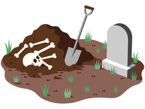 Halloween grave illustration vector