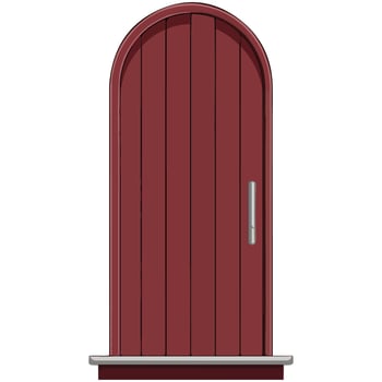 Wooden door icon flat vector