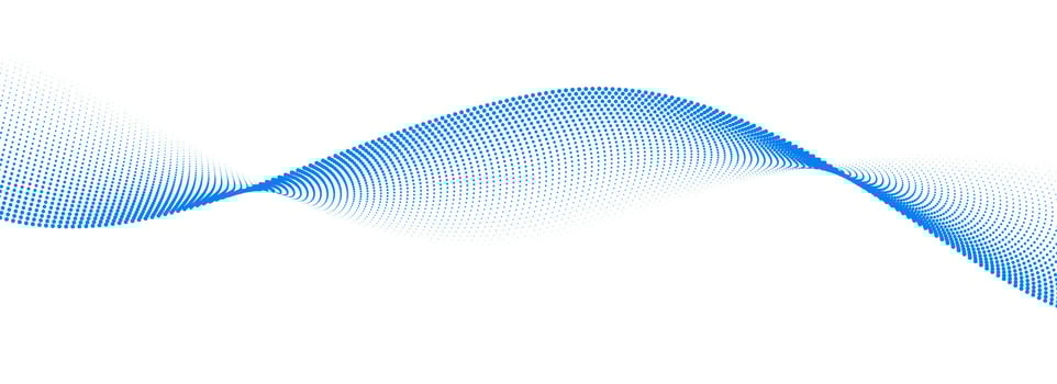 Dotted wave line pattern. Light blue halftone undulate net background. Abstract stipple flowing particle wallpaper. Curve dashed gradient element for poser, banner, presentation, booklet, flyer vector