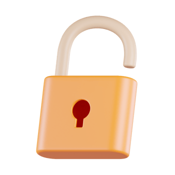 Unlocked Padlock 3D Icon png