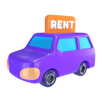 Car Rental Station 3D Illustration Icon png