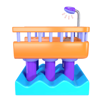 Public Pier 3D Illustration Icon png