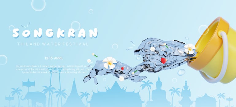 Songkran water festival design vector
