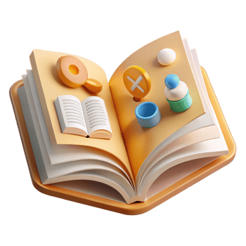 impressive rustic Open Book with Education Icons Cutout with Warm Lighting detailed png