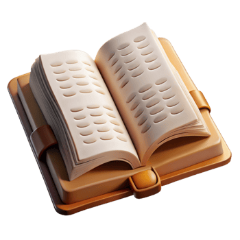 elegant artistic Open Book with Foreign Script Transparent Background png