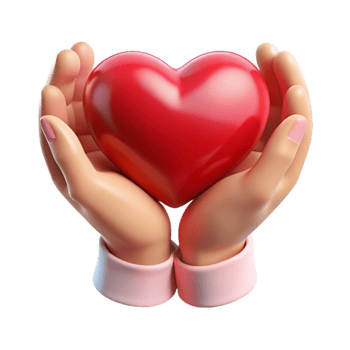 elegant contemporary Open Hands Holding Heart Transparent Background with Red Color authentic png