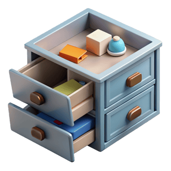 extraordinary classic Open Drawer with Organized Contents Isolated exclusive png