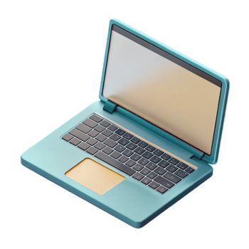 stunning contemporary Open Laptop with Blank Screen Top View Isolated Element high quality png