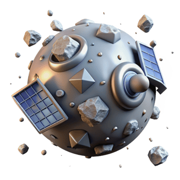 elegant minimalist Orbital Space Debris Removal Isolated png