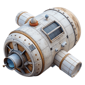 magnificent rustic Orbital Space Station Module White Isolated high quality png