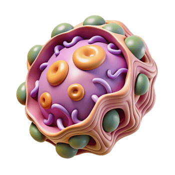 serene creative Organic Cell Structure Cutout with Microscopic Detail professional png