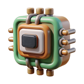 stunning abstract Organic Tech Component Front View Isolated original png