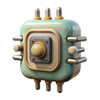 magnificent creative Organic Tech Component Front View Isolated high resolution png
