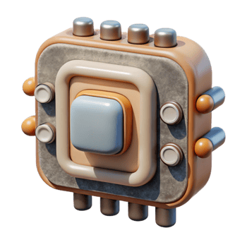 beautiful artistic Organic Tech Component Front View Isolated high quality png
