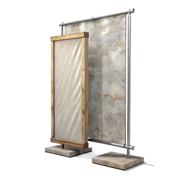 impressive classic Outdoor Exhibition Banner Stand White Isolated detailed png
