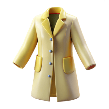 vibrant artistic Pale Yellow Synthetic Lab Coat Transparent Background Cutout high resolution png