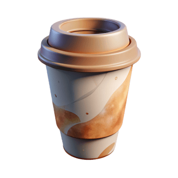 serene classic Paper Cup with Minimalist Design Isolated high resolution png