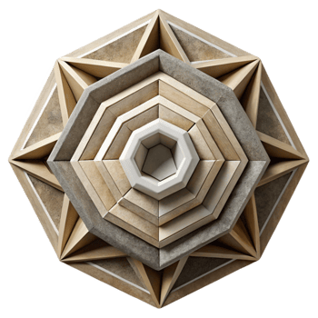 impressive contemporary Paper Cutout Geometric Pattern with Bold Lines Isolated Element png