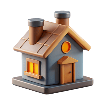 elegant vintage Paper Cutout House Design with Chimney Detail Transparent professional png