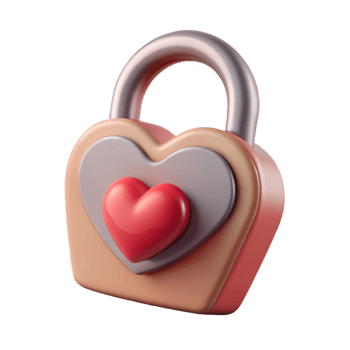 dramatic contemporary Paper Cutout Lock Design with Heart Shape Transparent genuine png