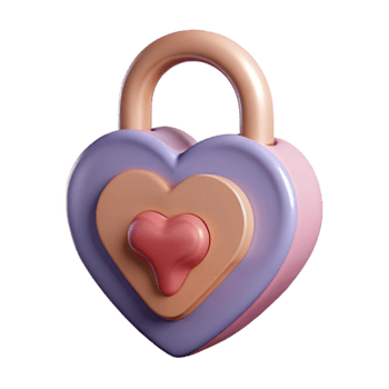 elegant rustic Paper Cutout Lock Design with Heart Shape Transparent detailed png
