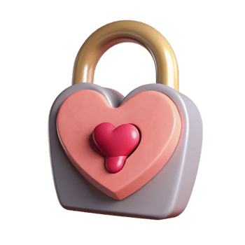 wonderful modern Paper Cutout Lock Design with Heart Shape Transparent genuine png