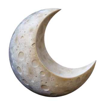 extraordinary abstract Paper Cutout Moon Design with Crater Details Isolated Element exclusive png