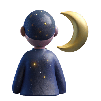 wonderful vintage Person Stargazing at Night Sky Isolated authentic png