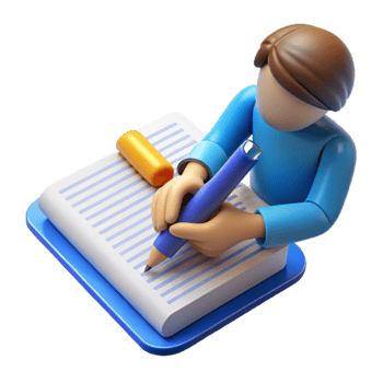 elegant classic Person Writing in Journal Isolated detailed png