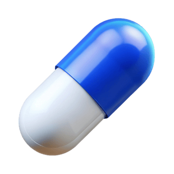 elegant classic Pill Capsule Blue White Transparent Background authentic png