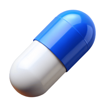 wonderful modern Pill Capsule Blue White Transparent Background authentic png