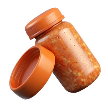 stunning classic Pill Bottle Open Cap Orange Transparent Background professional png