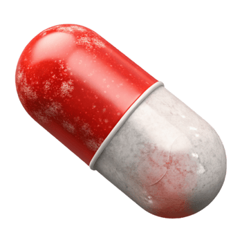 dramatic contemporary Pill Capsule Red White Isolated Element exclusive png